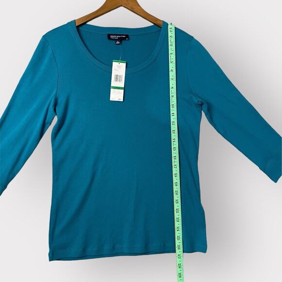 Jones New York Women's Green Pullover Scoop Neck 3/4 Sleeve Sweater shirt SZ/L - Picture 9 of 16